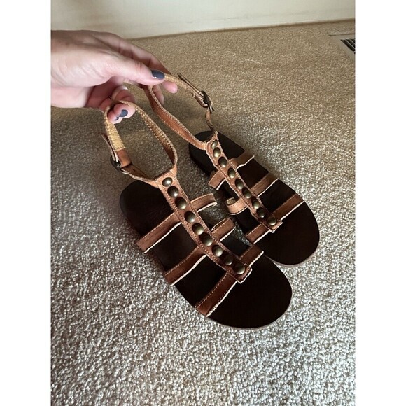 Fiorentini + Baker Brown Leather Sandals Flat Gladiator Style Italy Size 8.5 - Picture 3 of 9